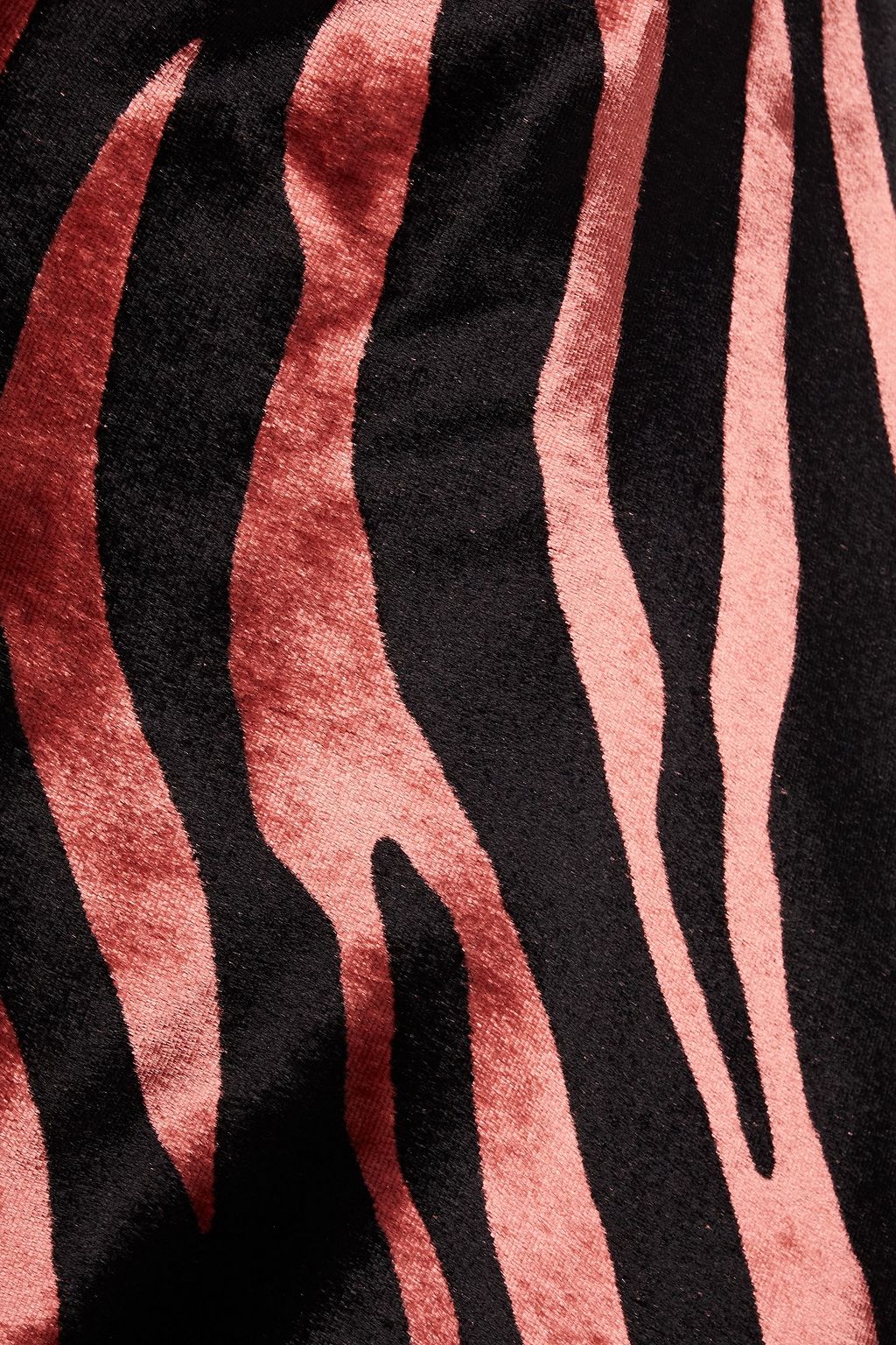 MICHELLE MASON Asymmetric draped zebra-print velvet camisole