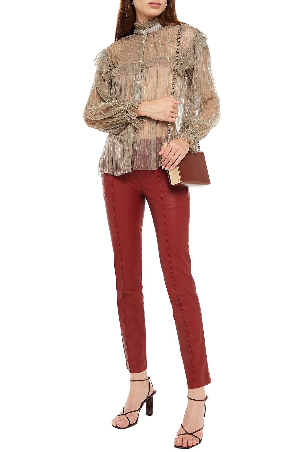 DAY BIRGER ET MIKKELSEN Textured-leather straight-leg pants