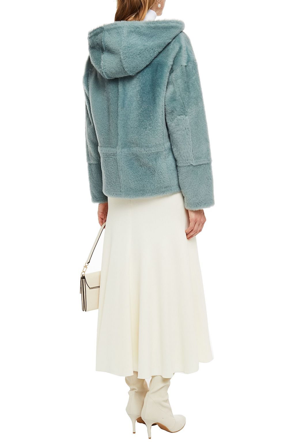 YVES SALOMON Shearling hooded jacket