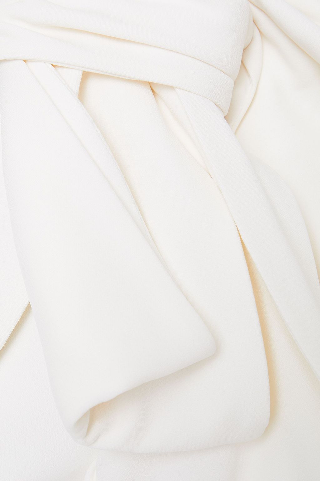 BALMAIN One-shoulder bow-detailed crepe top