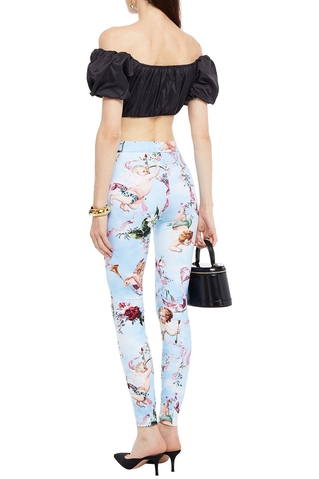 DOLCE&GABBANA Printed satin-jersey leggings