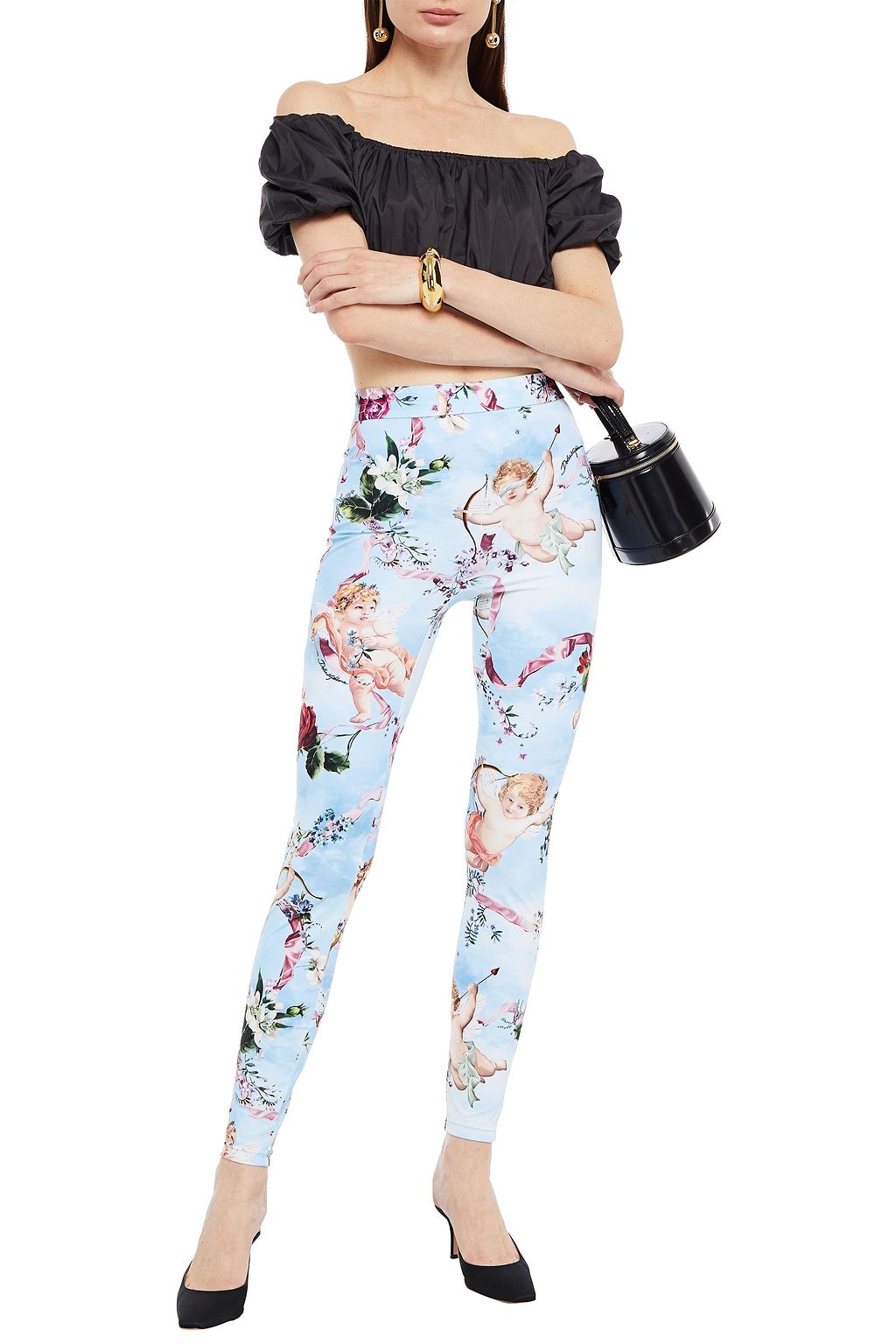 DOLCE&GABBANA Printed satin-jersey leggings