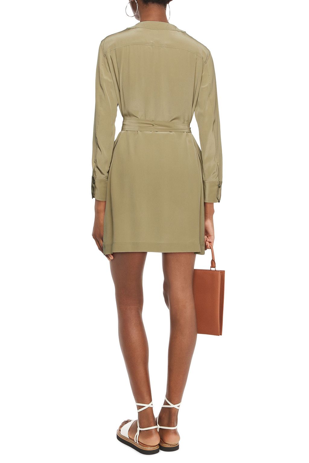 EQUIPMENT Belted silk crepe de chine mini dress