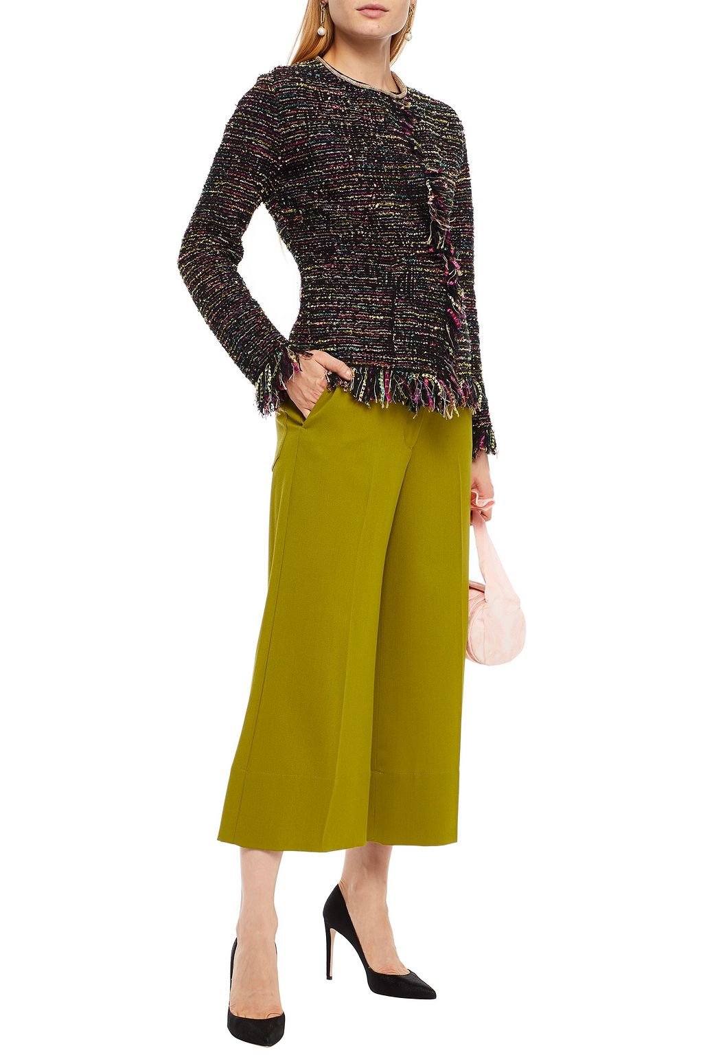 ETRO Fringed cotton-blend tweed jacket