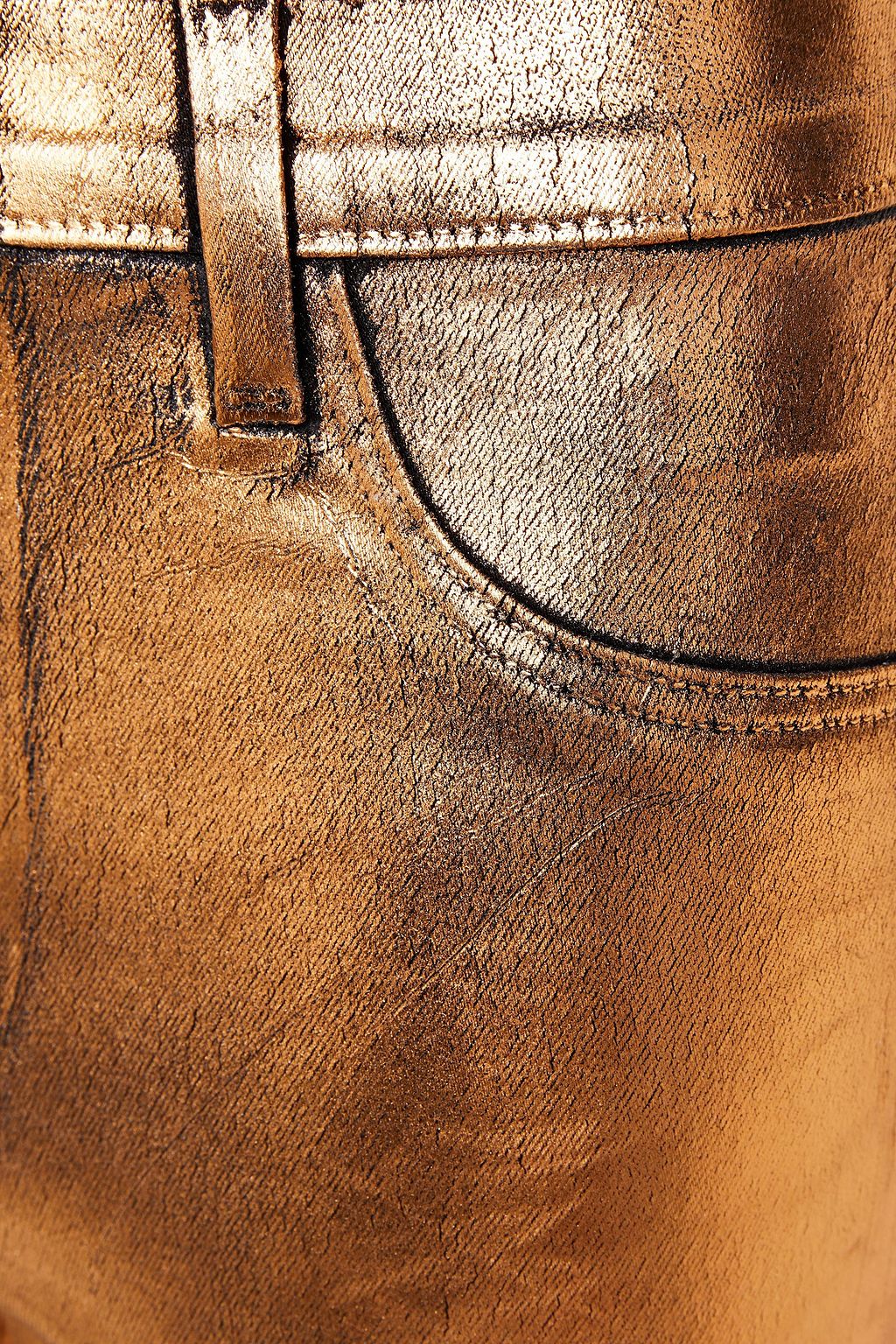 J BRAND Coated metallic high-rise skinny jeans
