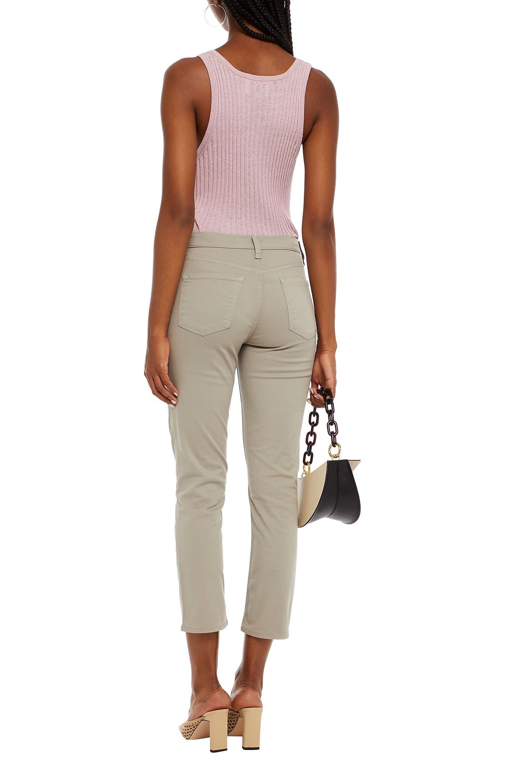 J BRAND Kyrah cropped stretch cotton-blend twill skinny pants
