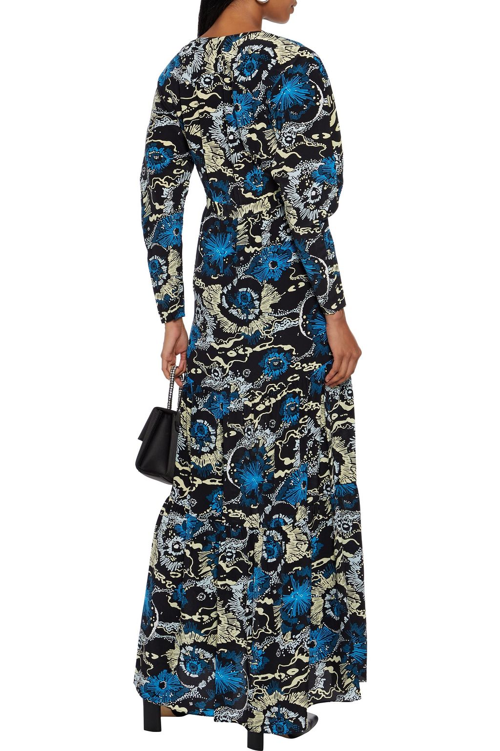 A.L.C. Gwyneth gathered printed silk crepe de chine maxi dress