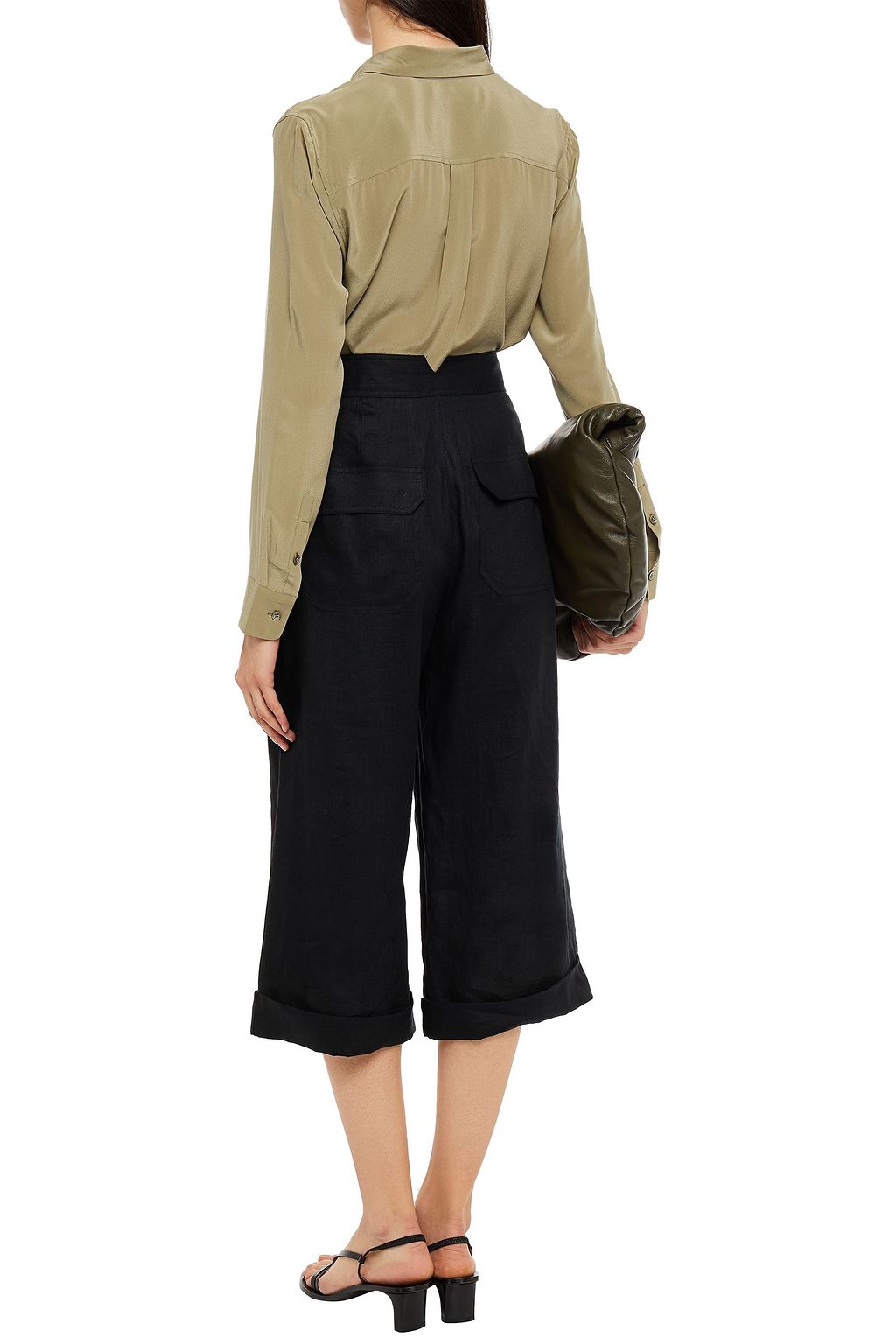 EQUIPMENT Cropped linen wide-leg pants