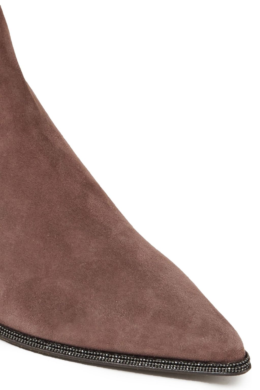 BRUNELLO CUCINELLI Bead-embellished suede knee boots