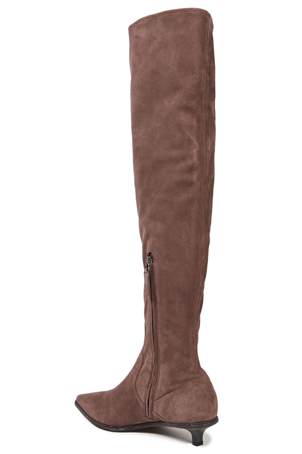 BRUNELLO CUCINELLI Bead-embellished suede knee boots