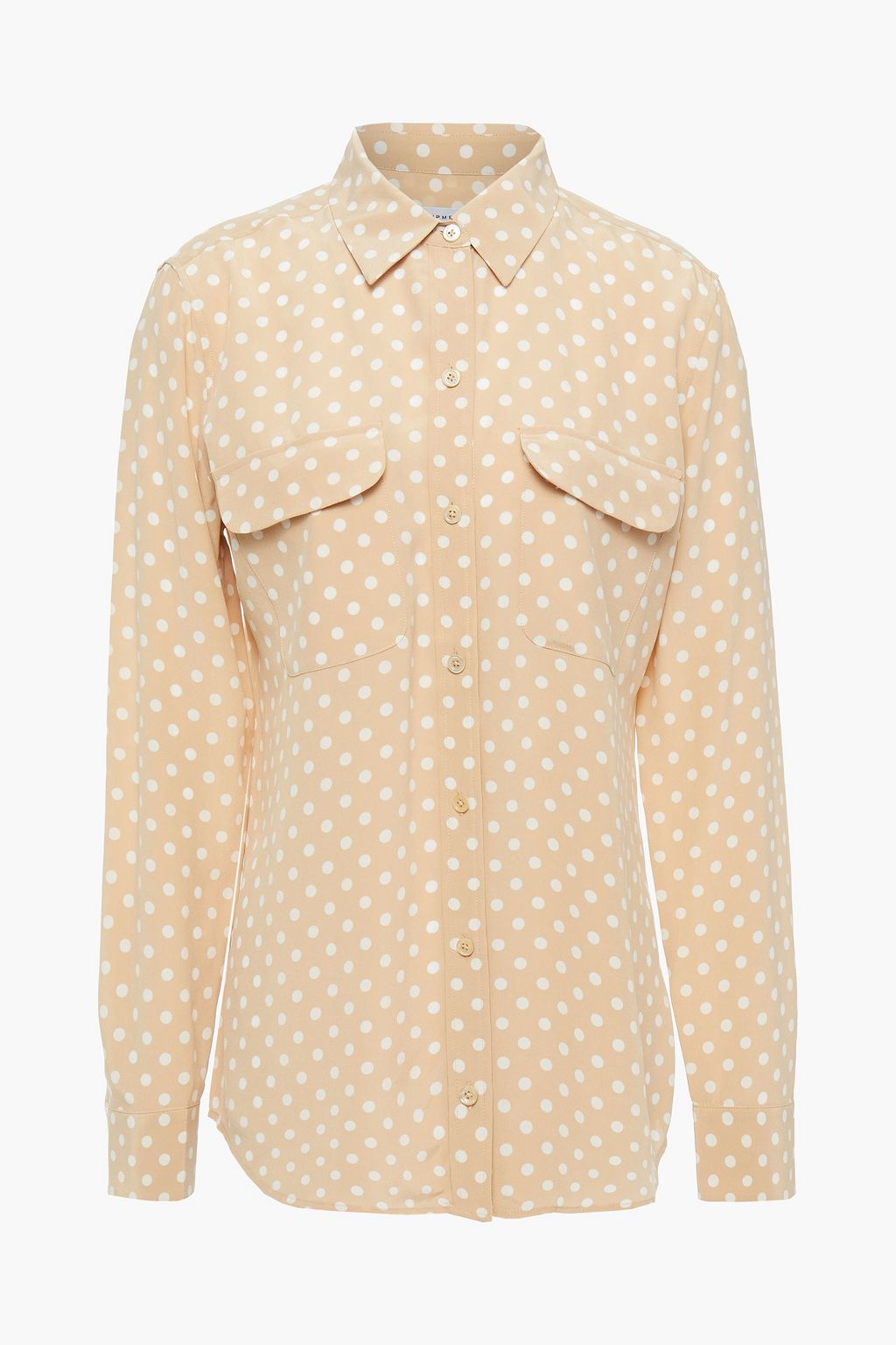 værdighed Hotellet bøn Beige Polka-dot washed-silk shirt | Sale up to 70% off | THE OUTNET |  EQUIPMENT | THE OUTNET