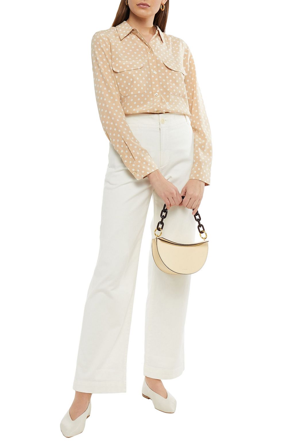EQUIPMENT Polka-dot washed-silk shirt