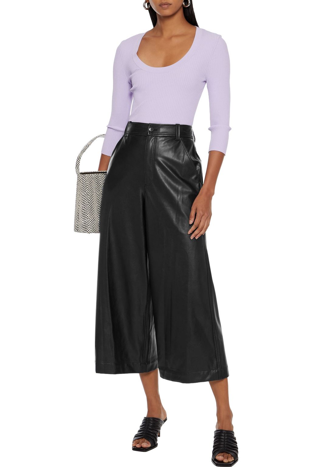 A.L.C. Wiles cropped faux leather wide-leg pants