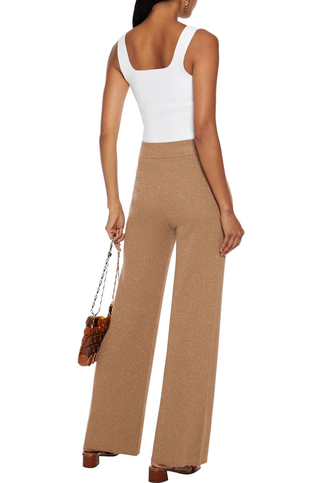 A.L.C. Quentin ribbed Lurex wide-leg pants