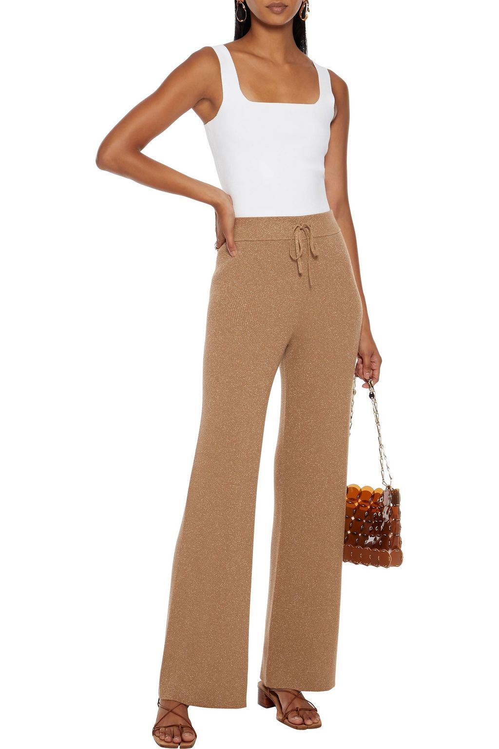 A.L.C. Quentin ribbed Lurex wide-leg pants