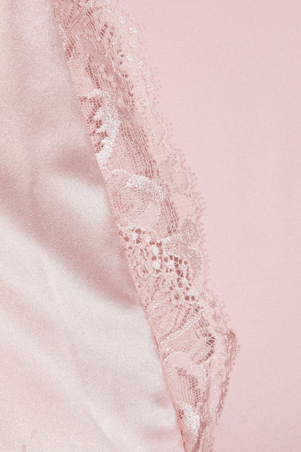 LA PERLA Adele lace-trimmed silk-blend satin robe