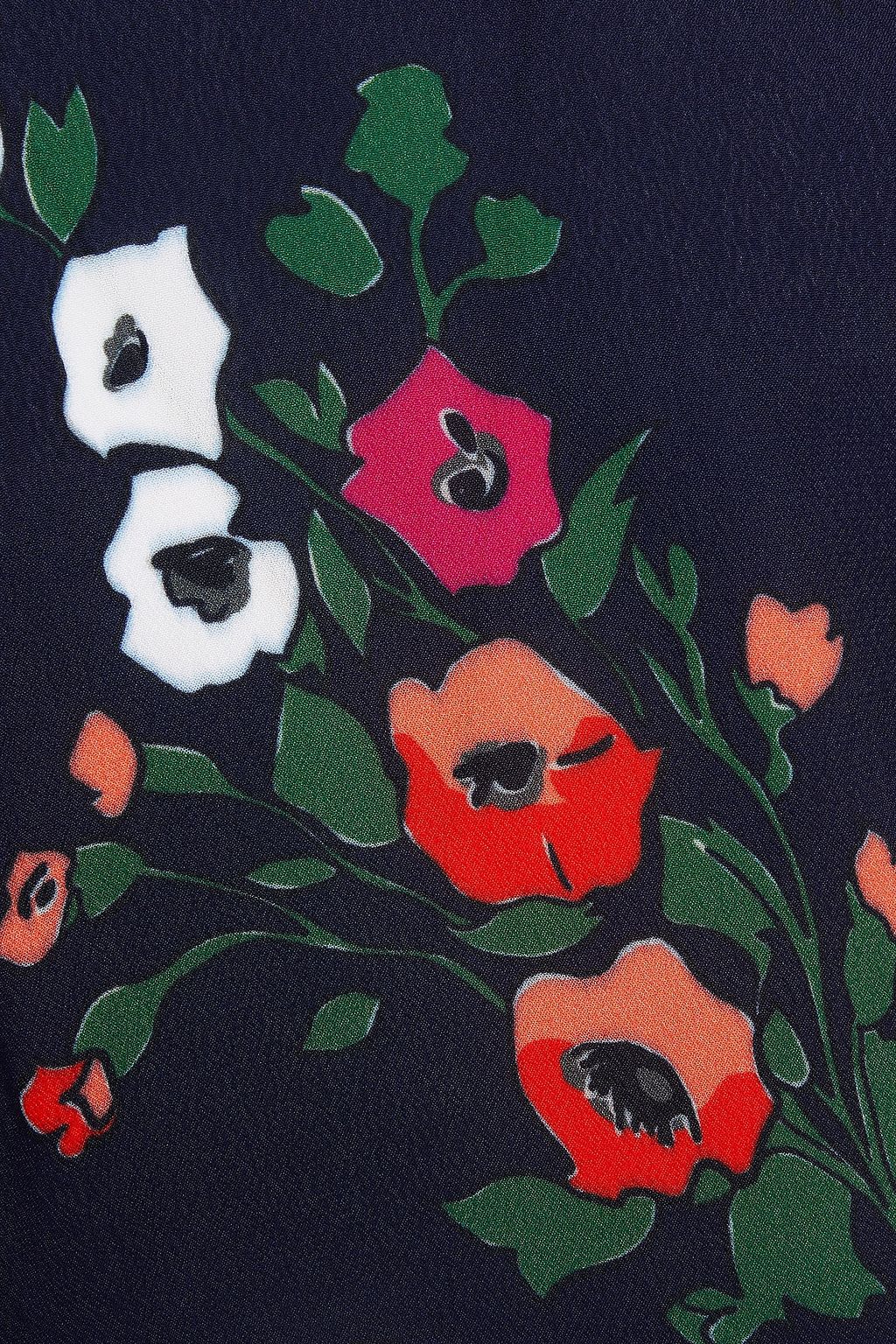LELA ROSE Floral-print crepe blouse