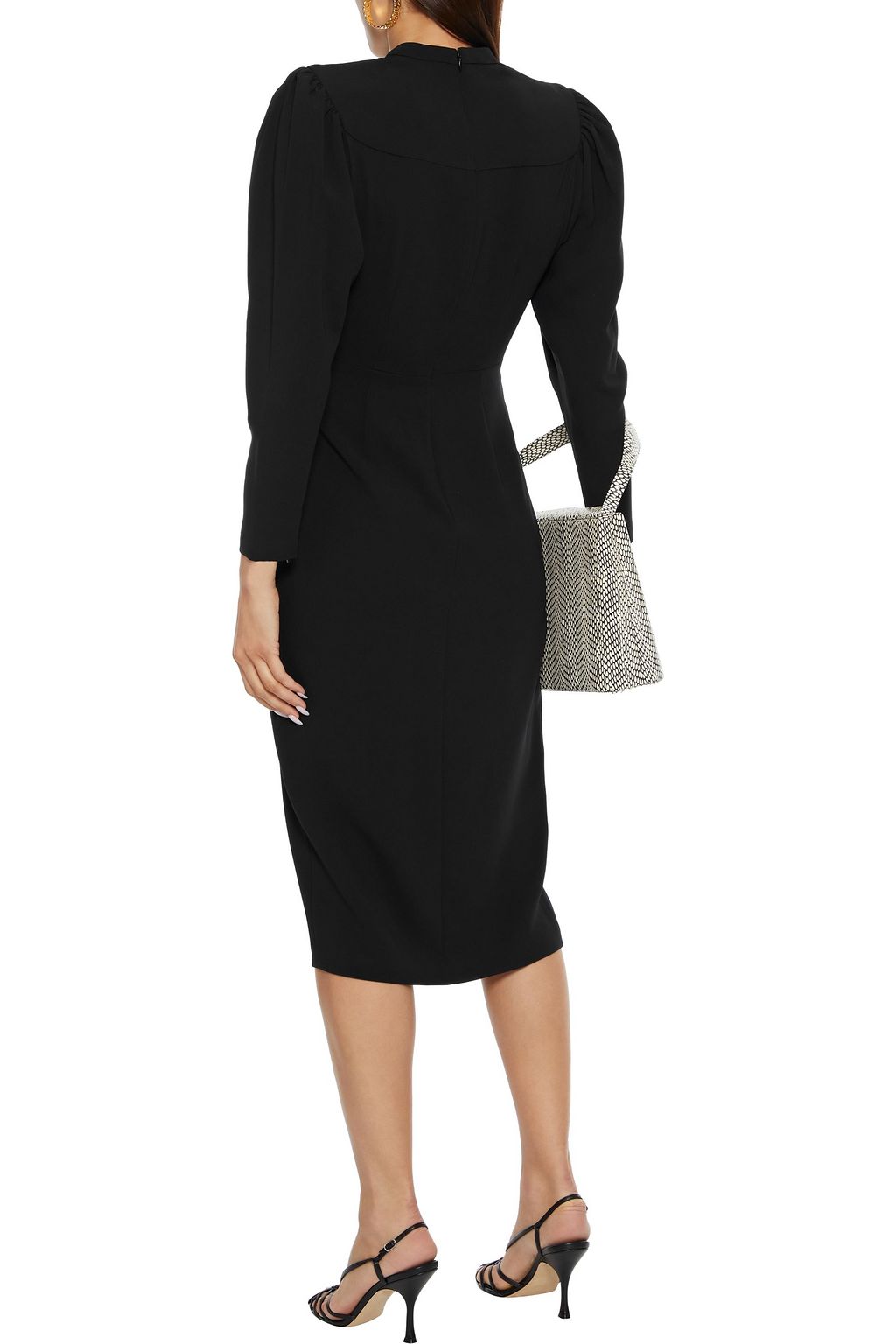 A.L.C. Meline asymmetric ruched crepe midi dress