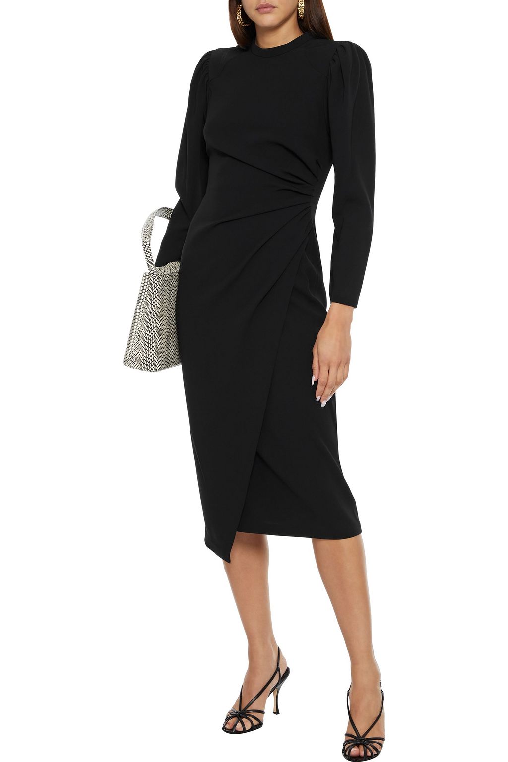A.L.C. Meline asymmetric ruched crepe midi dress
