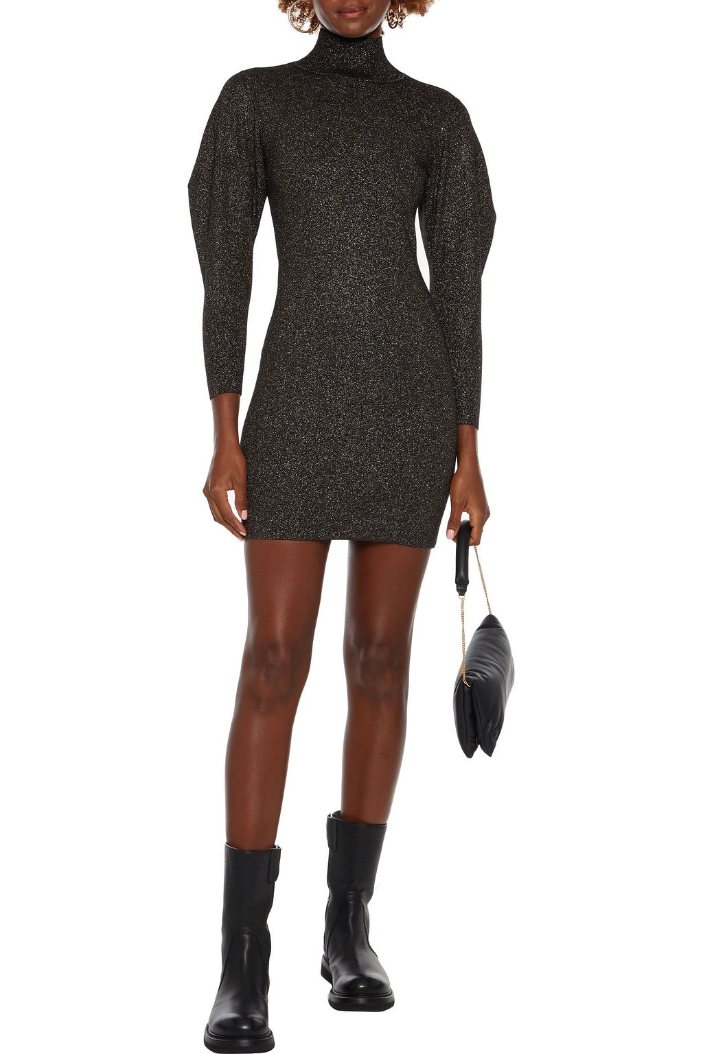 A.L.C. Samuel Lurex turtleneck mini dress