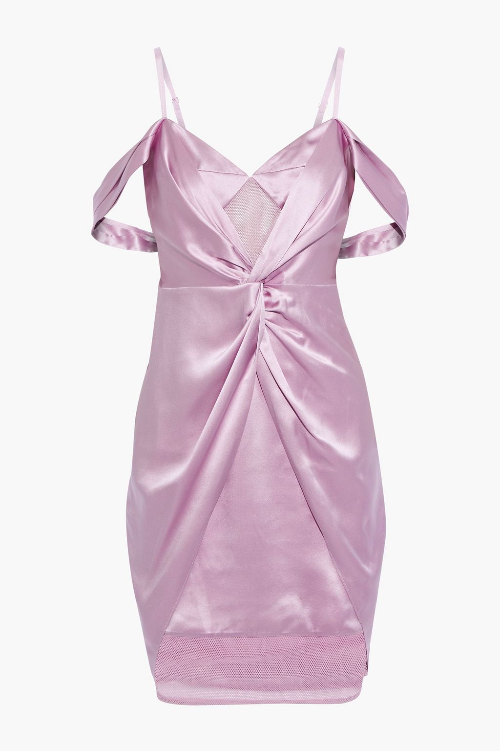 lavender cold shoulder dress