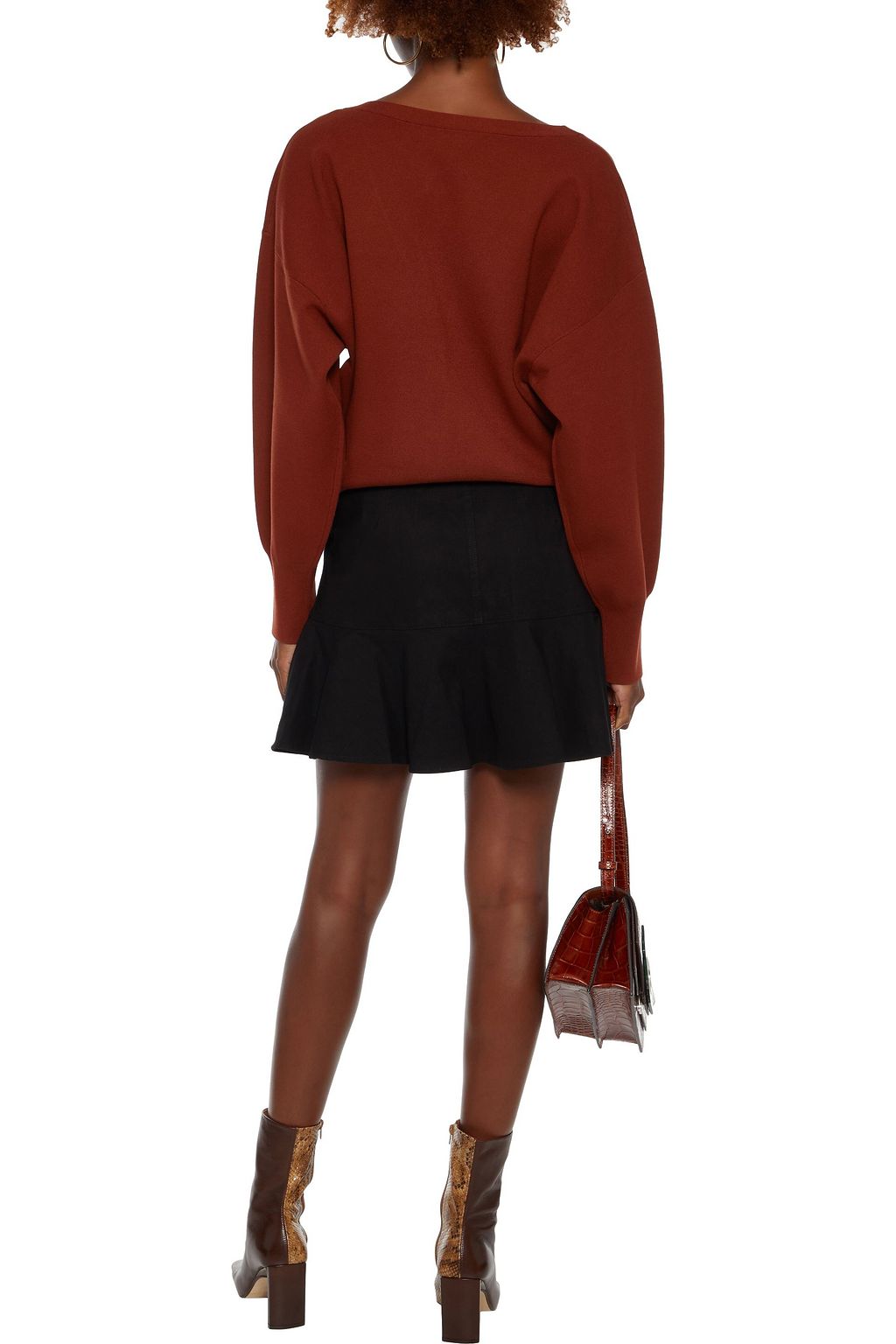 A.L.C. Miley fluted belted linen-blend mini skirt
