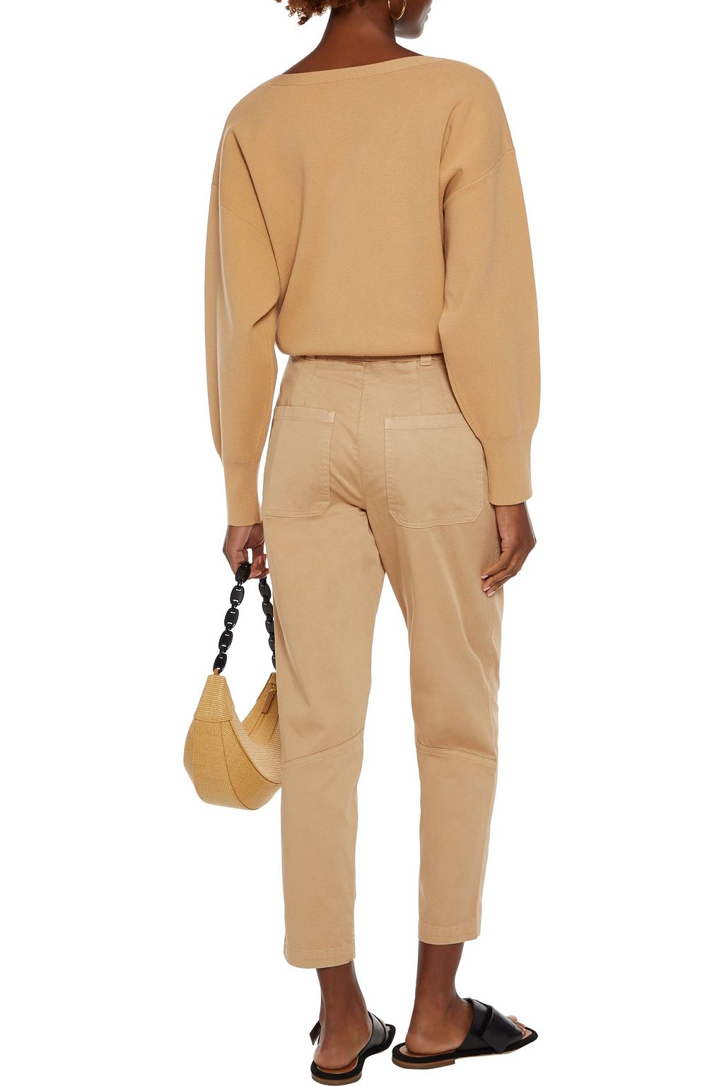 A.L.C. Coburn II cropped belted cotton-blend tapered pants