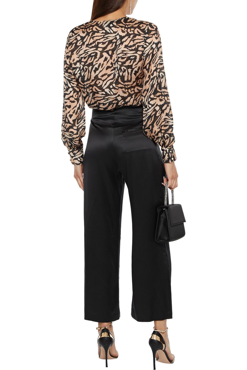 FLEUR DU MAL Tiger-print silk-chiffon wrap blouse