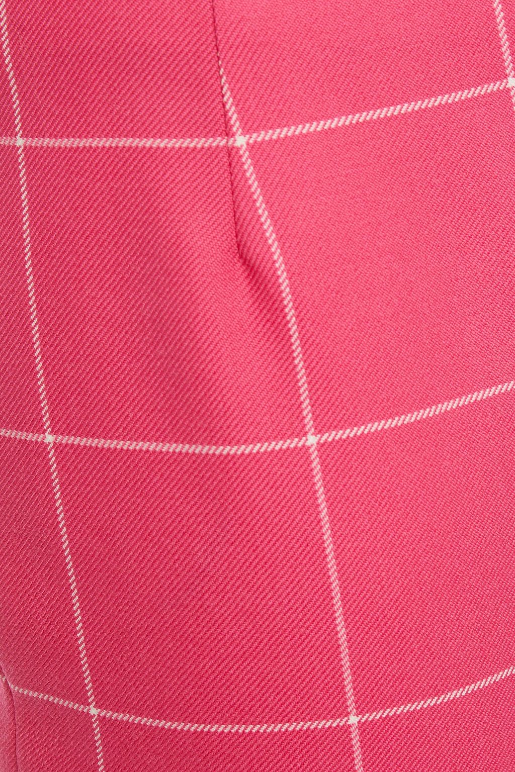 LELA ROSE Cropped embellished checked wool straight-leg pants