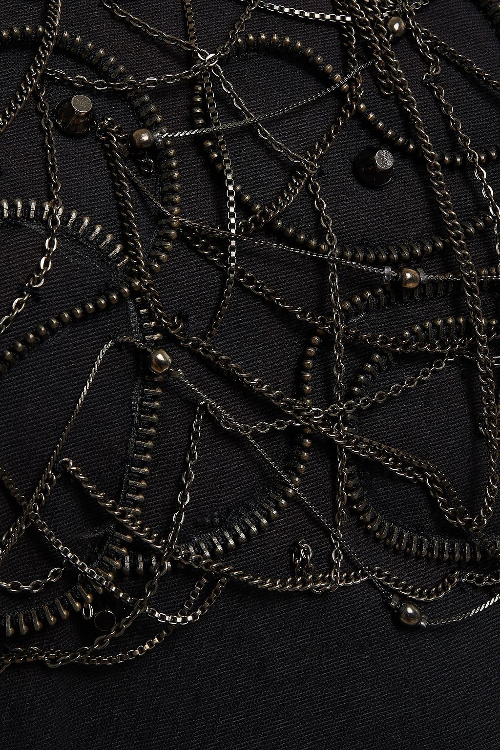 PIERRE BALMAIN Embellished stretch-cotton mini dress