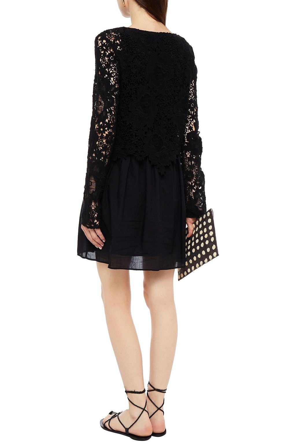 SEE BY CHLOÉ Layered guipure lace and cotton-gauze dress