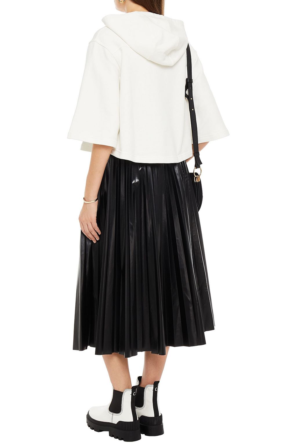 SEE BY CHLOÉ Cropped French cotton-terry hoodie