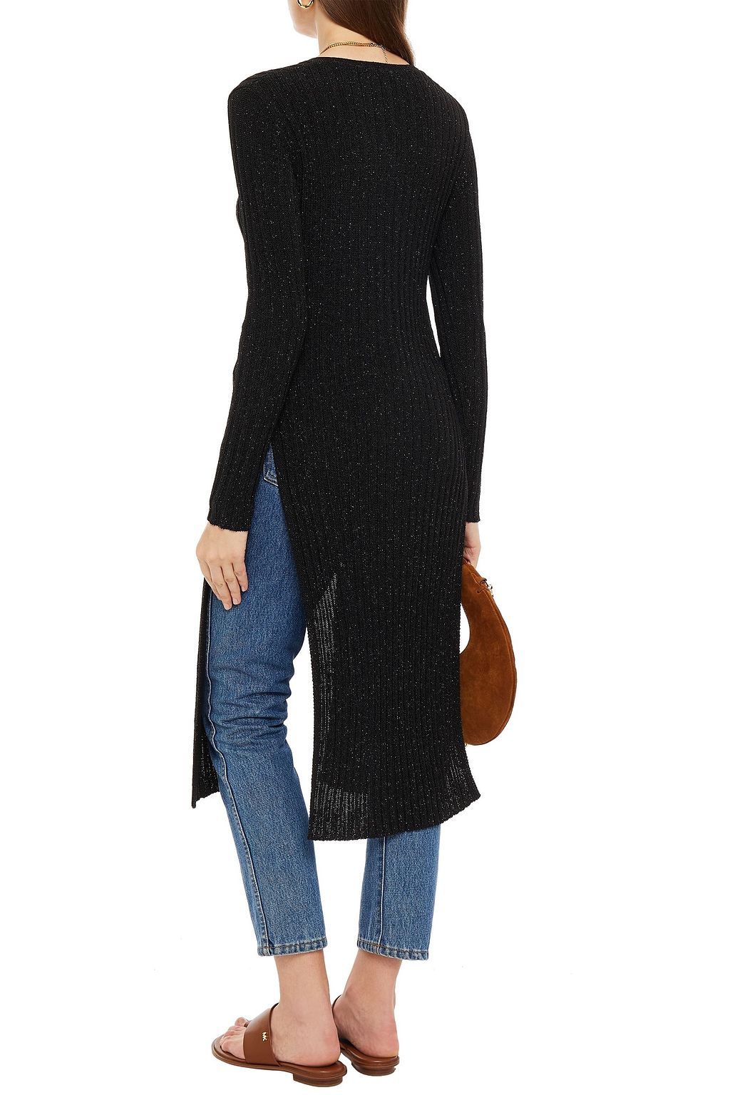 SEE BY CHLOÉ Metallic ribbed-knit cardigan