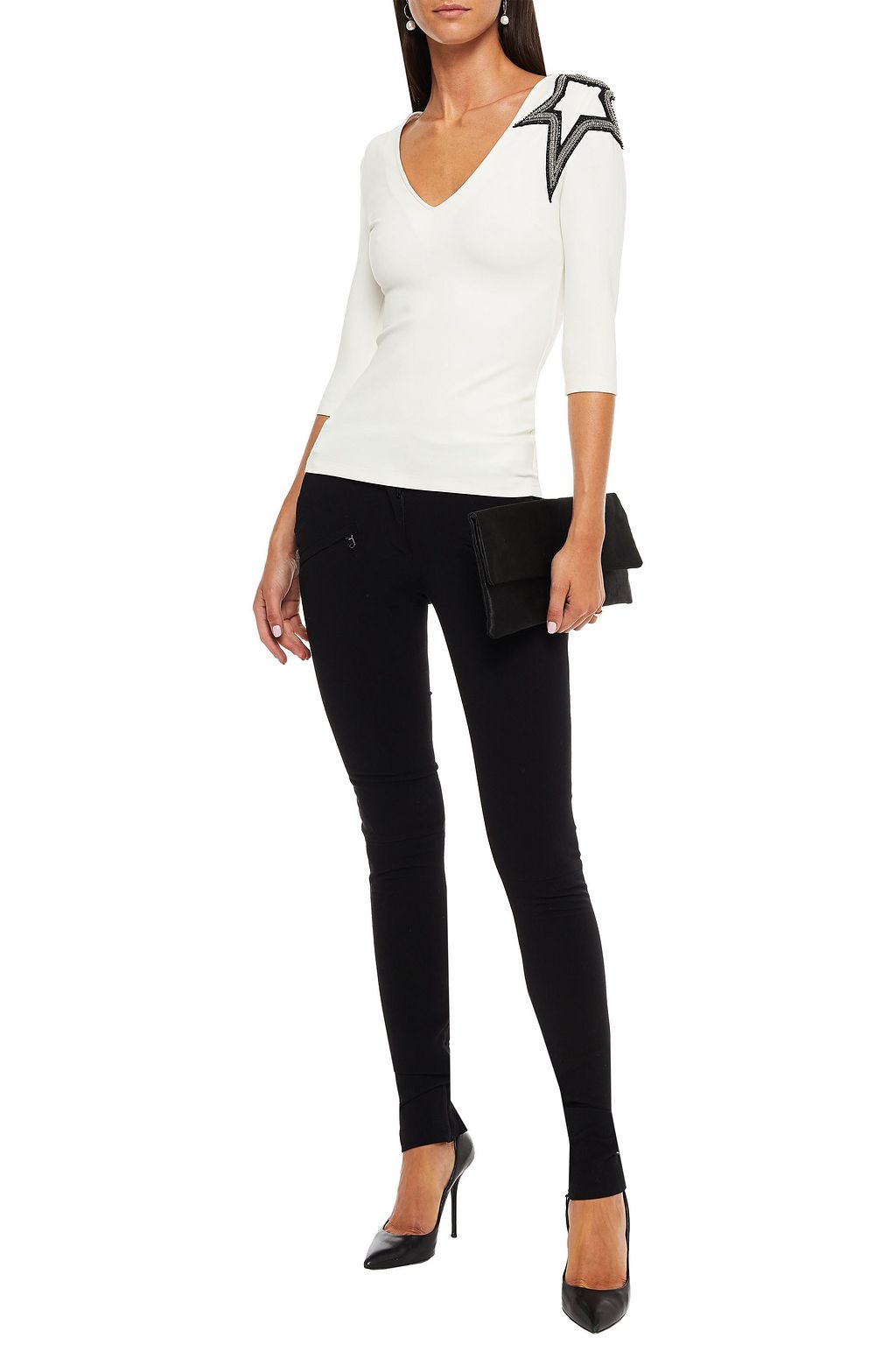 PIERRE BALMAIN Lace-up jersey skinny pants