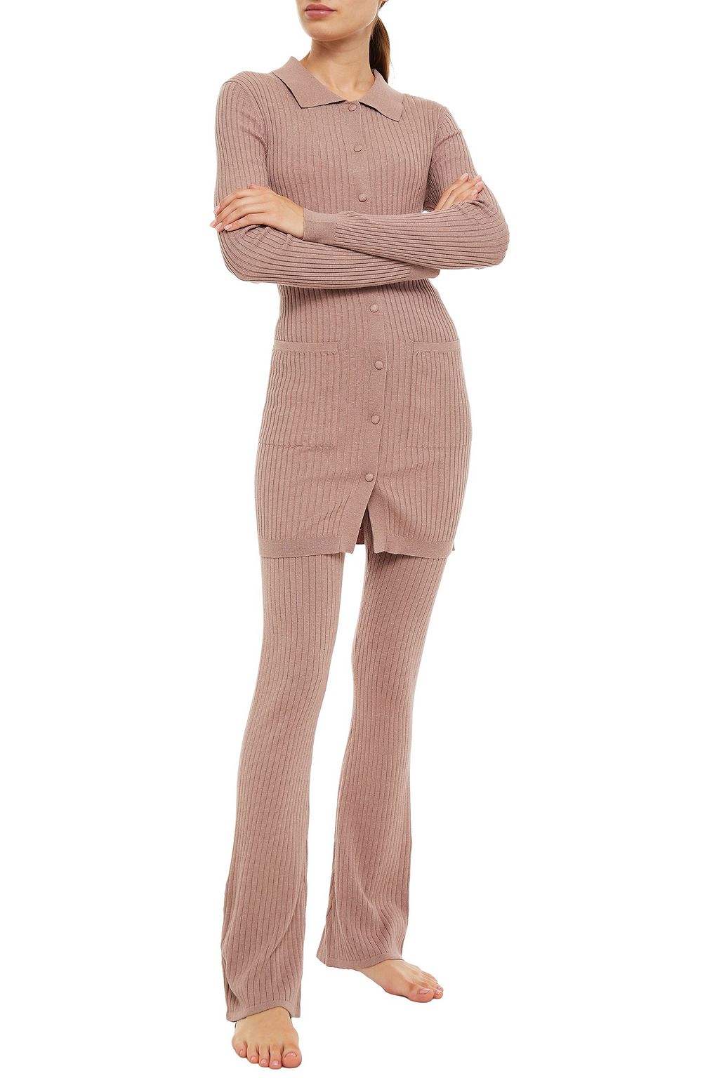 LIVE THE PROCESS Ribbed-knit cardigan