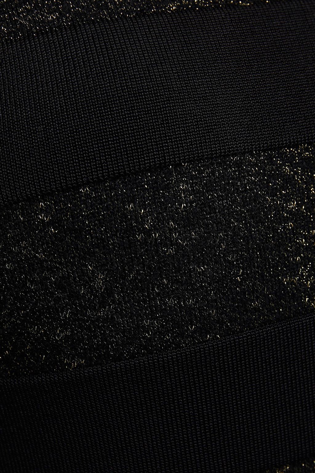 BALMAIN Rollkragenpullover aus Rippstrick mit Streifenmuster, Verzierung und Metallic-Effekt