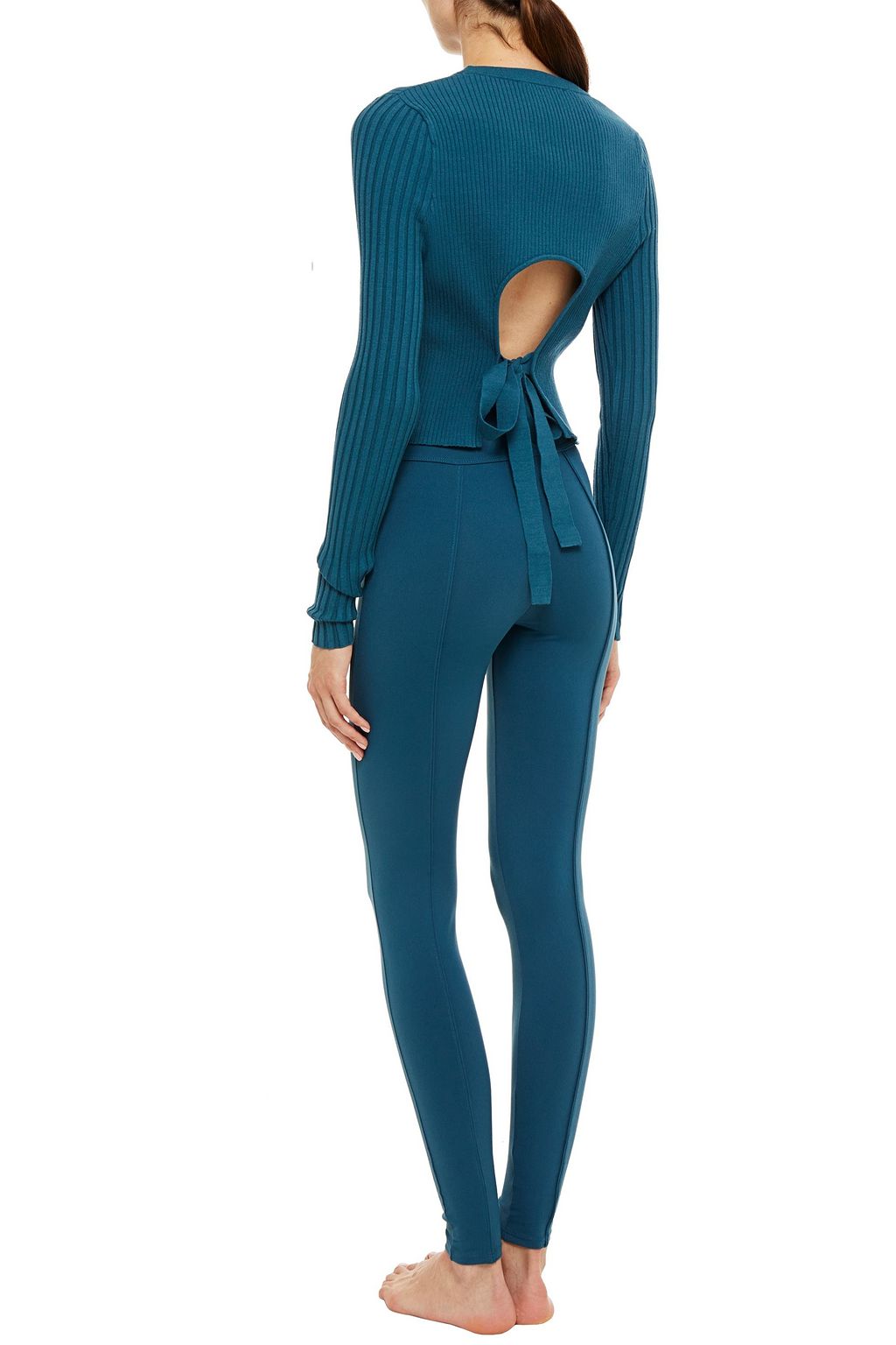LIVE THE PROCESS Cropped cutout ribbed-knit top