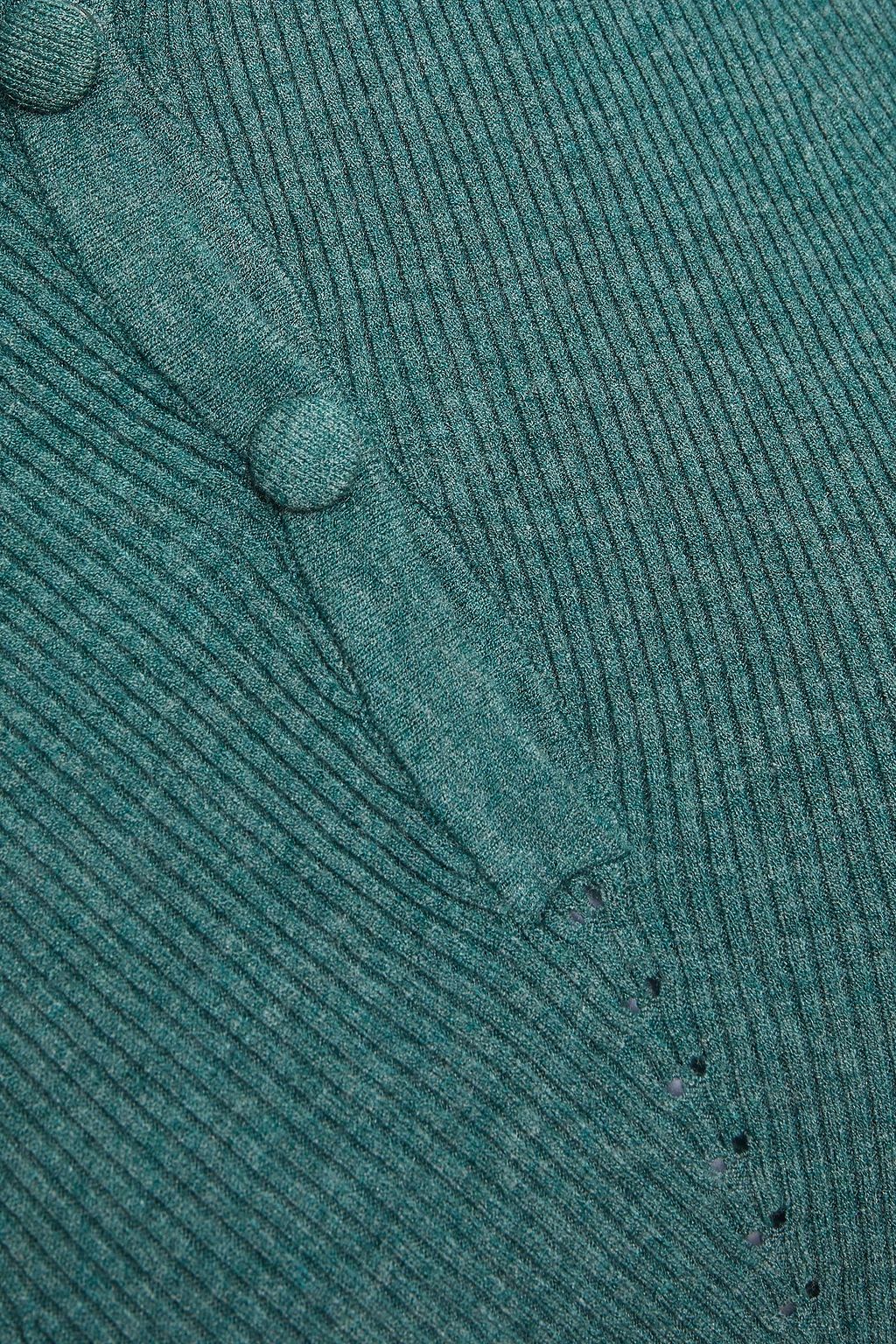 LIVE THE PROCESS Cropped ribbed-knit polo shirt