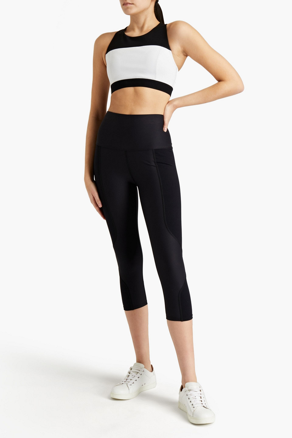 Live The Process Cropped Stretch Leggings In Black