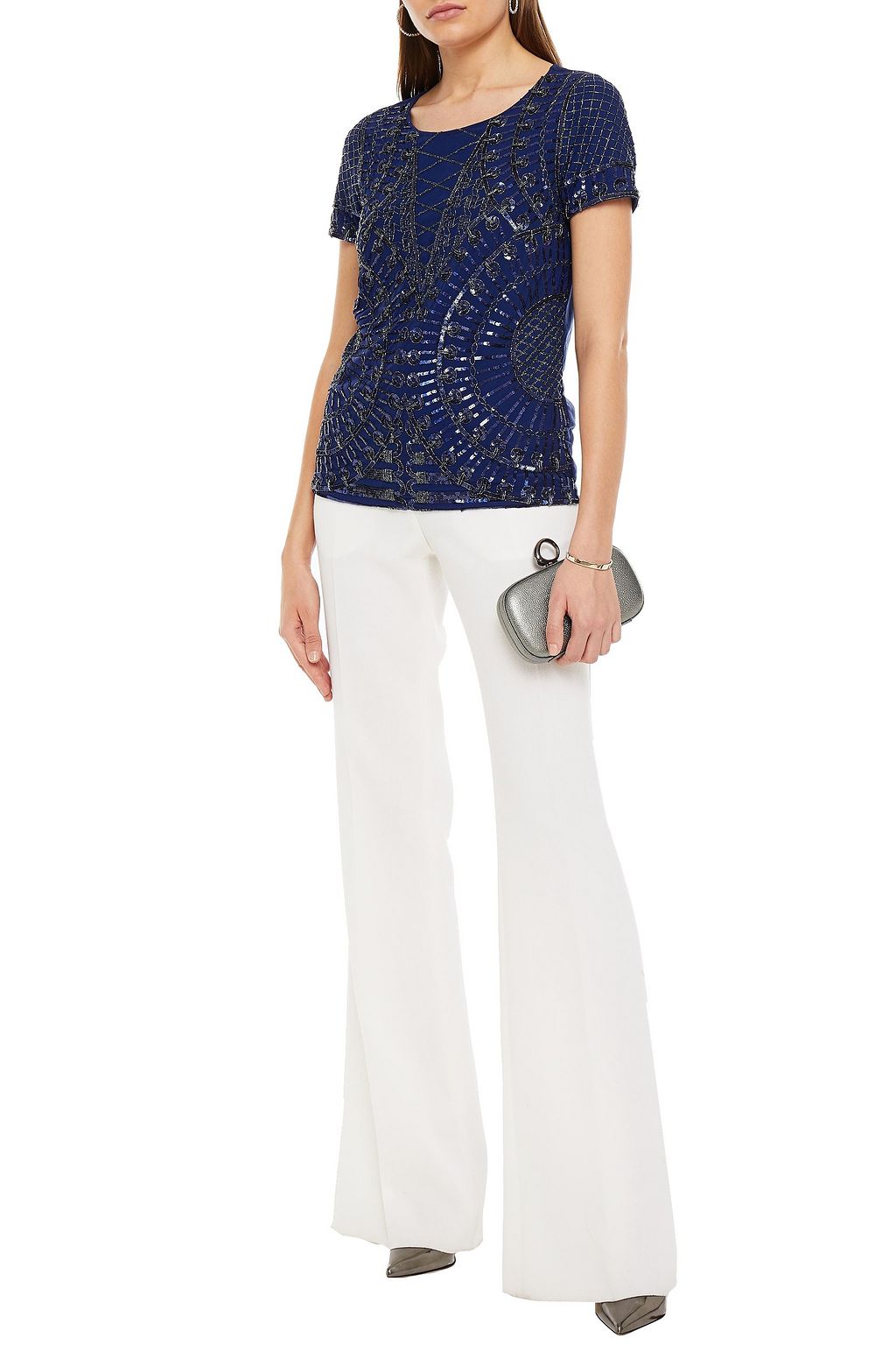 PIERRE BALMAIN Embellished tulle top