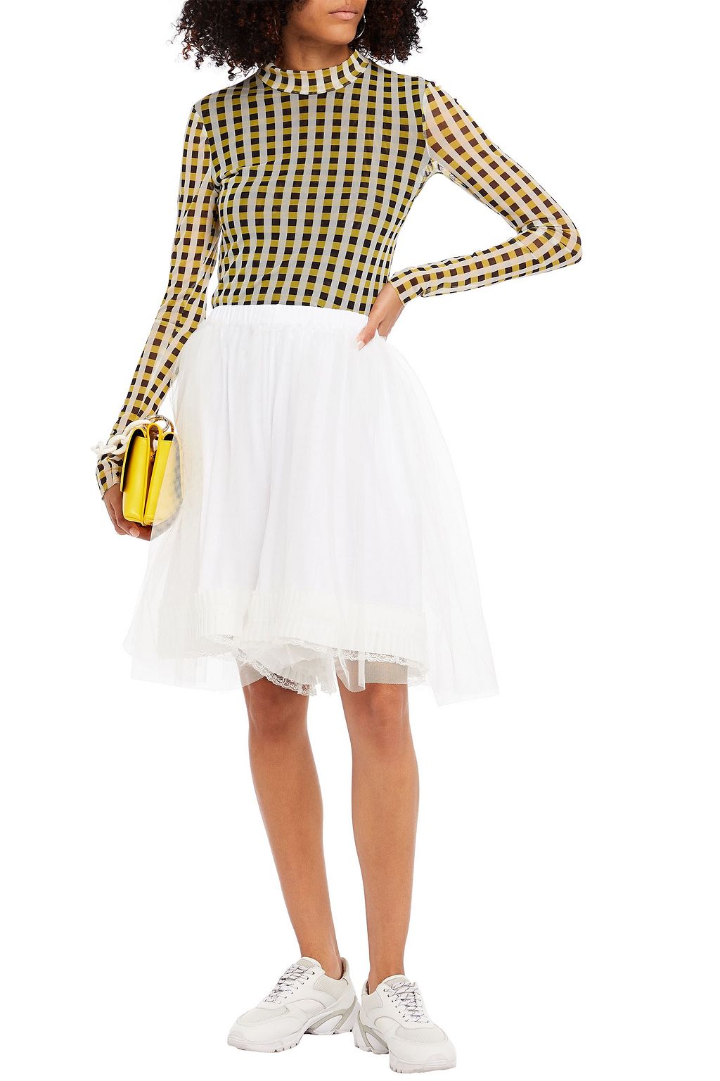 MM6 MAISON MARGIELA Layered tulle and cotton-jersey skirt