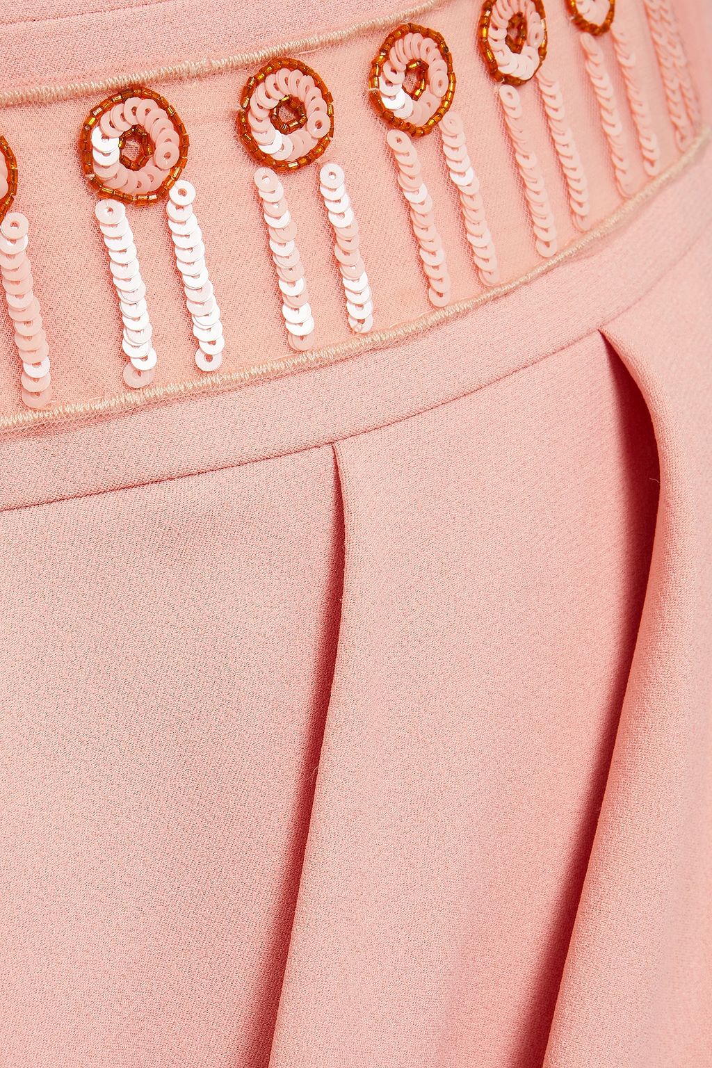 PIERRE BALMAIN Wrap-effect pleated embellished cady mini dress