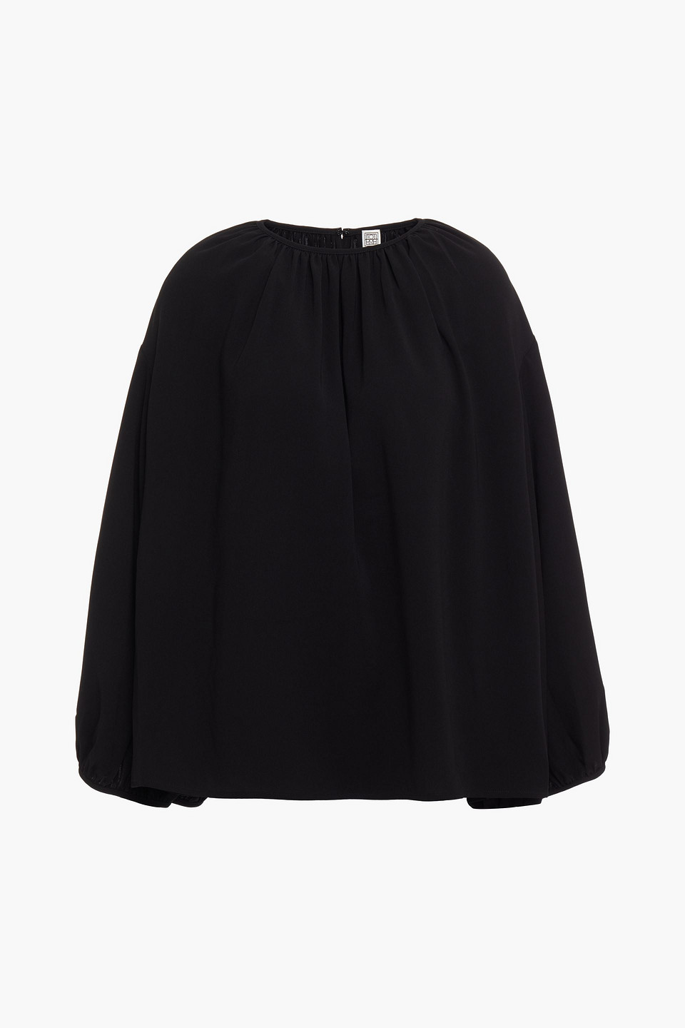 Totême Woman Gathered Crepe Blouse Black Size XXS