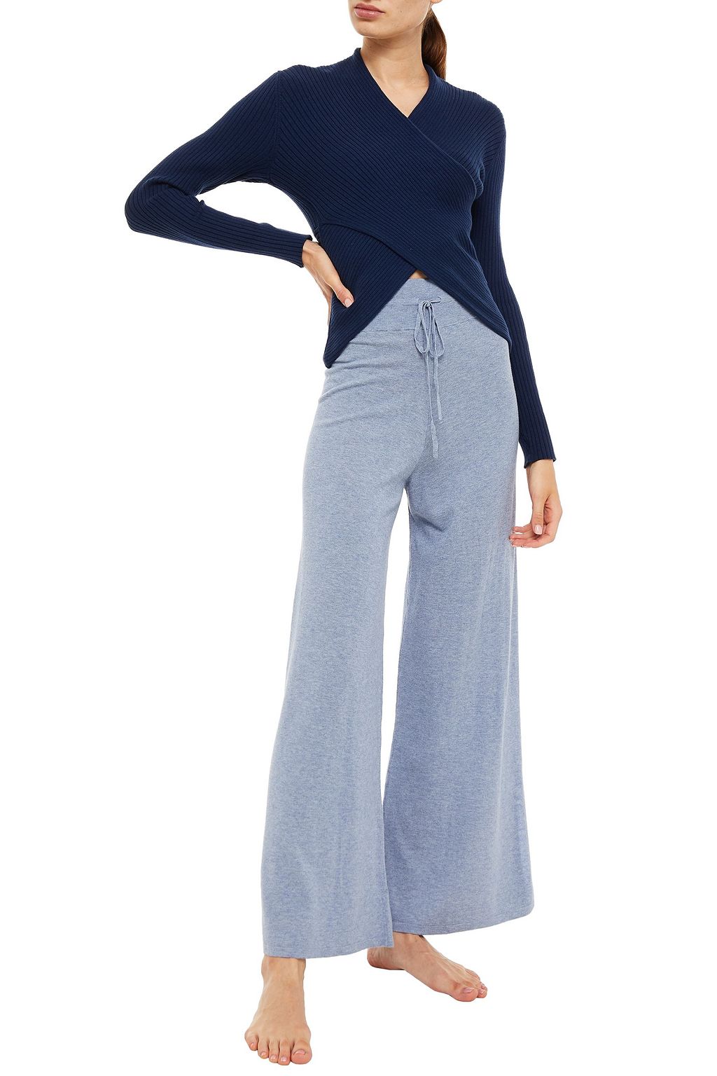 LIVE THE PROCESS Mélange knitted track pants