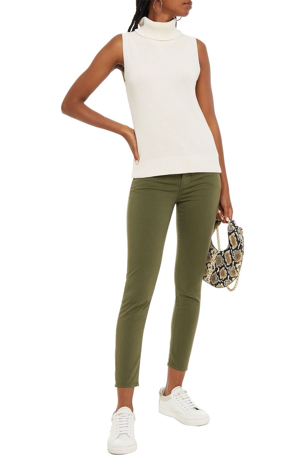 J BRAND Cropped cotton-blend skinny pants