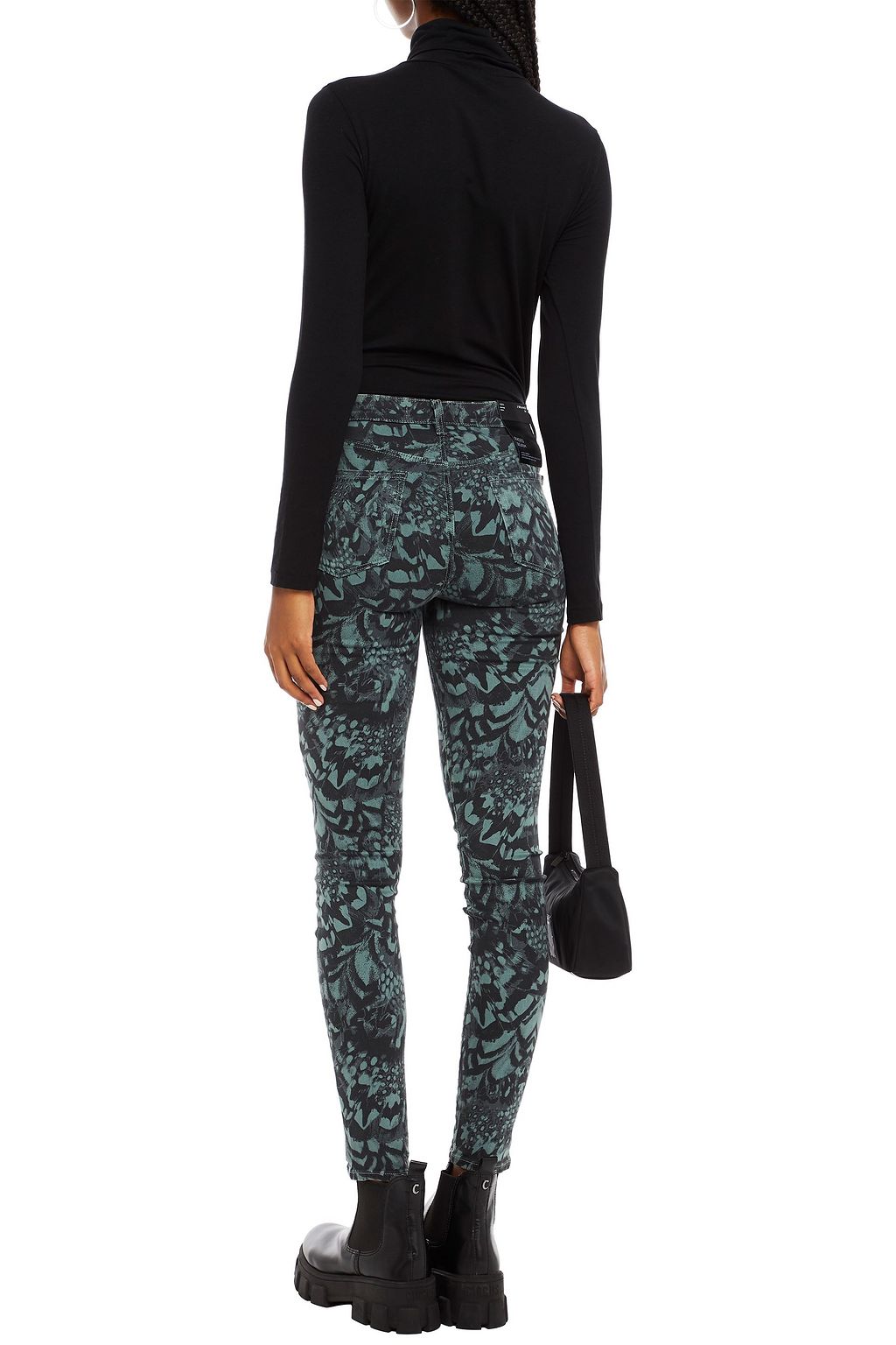 J BRAND Printed mid-rise skinny jeans