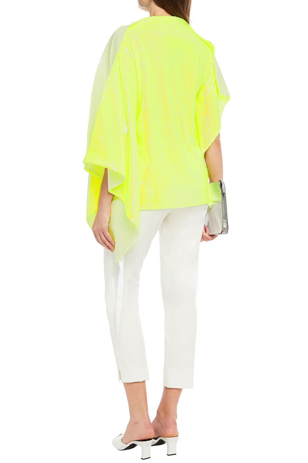 MM6 MAISON MARGIELA Draped neon sequined satin-twill top