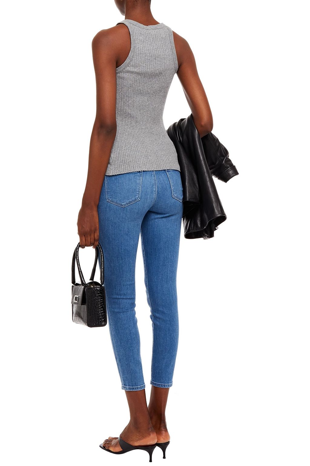 J BRAND جينز سكيني قصير متوسط الخصر