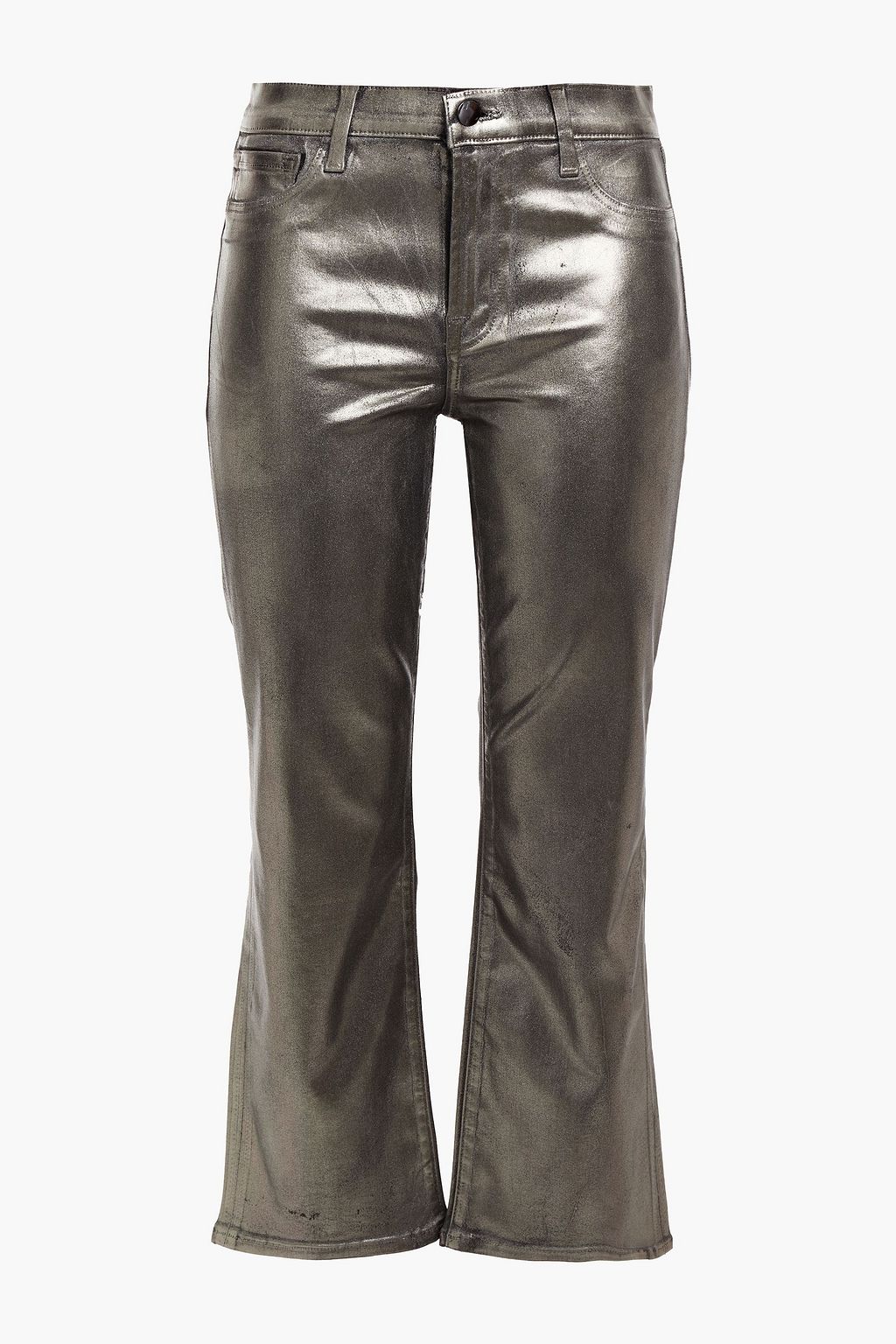 J Brand - Coated Metallic Lyocell-blend kick-flare Pants Metallic - 27