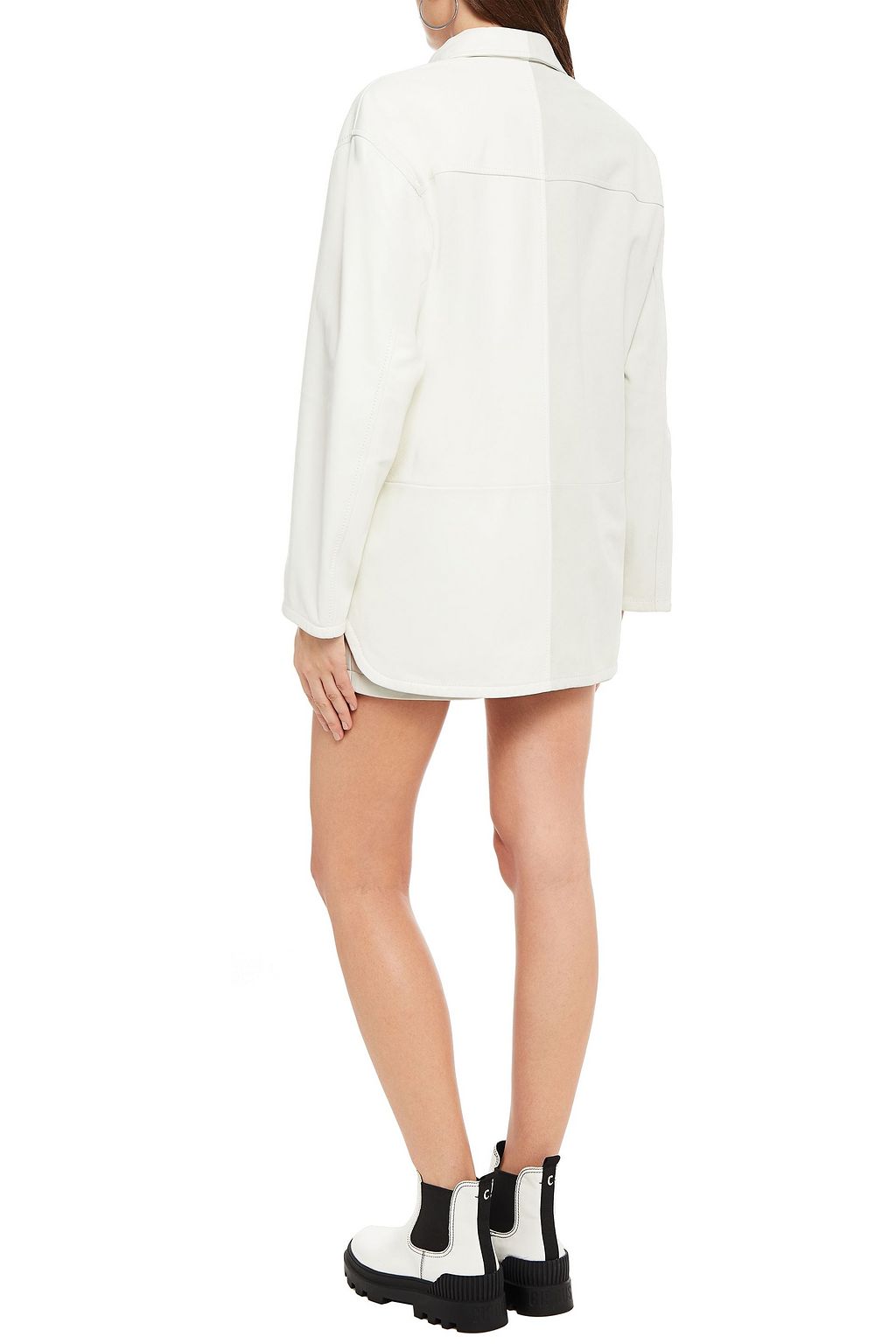 MM6 MAISON MARGIELA Paneled suede and leather shirt